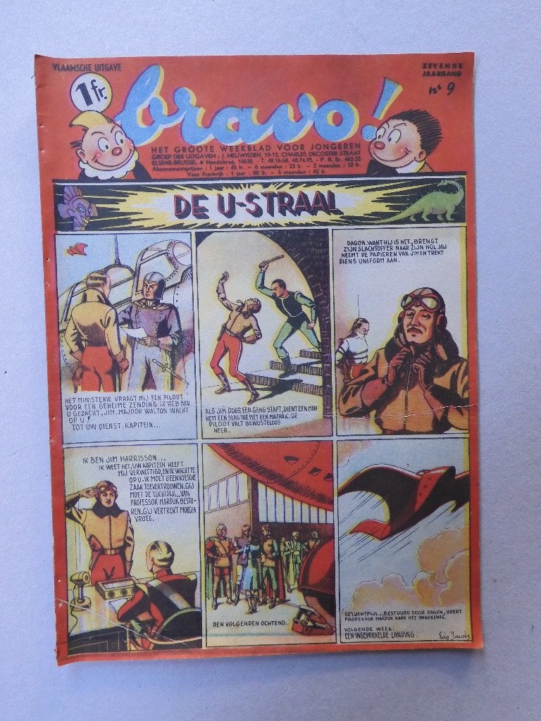12 x Weekblad Bravo 7e Jaargang 1943-Vandersteen - E. Jacobs, Plusieurs BD, Enlèvement ou Envoi, Utilisé, Diverse Auteurs