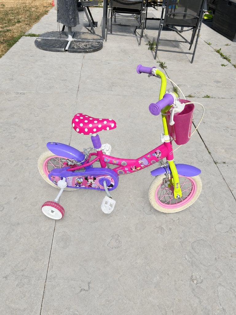 Vélo enfant 12 pouces Disney Minnie, Enlèvement, Utilisé, Moins de 16 pouces, Stabilisateurs