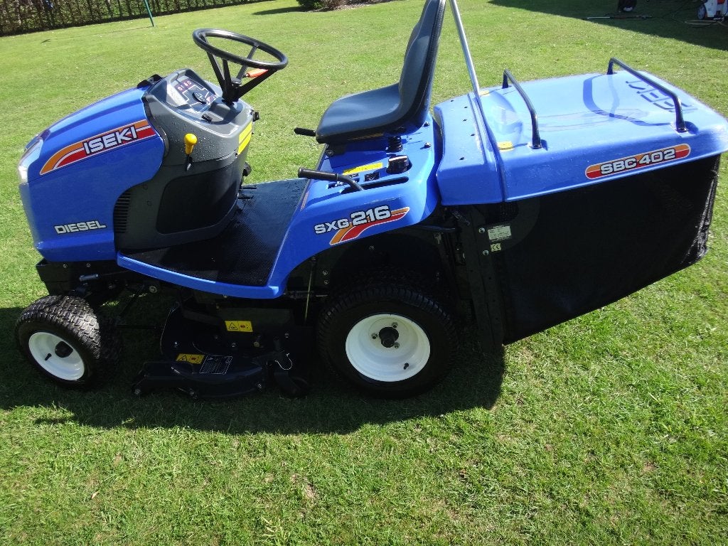 Iseki maaimachine, tractor, Tuin en Terras, Zitmaaiers, Gebruikt, 90 tot 120 cm, Elektrische starter, Opvangbak, Ophalen