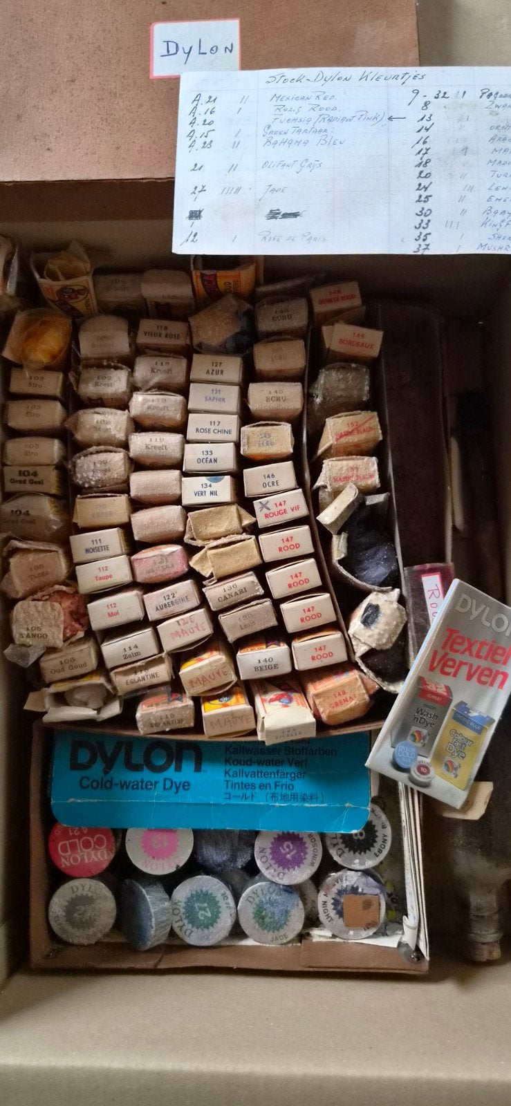 vintage Dylon textielverf – Unieke winkelvoorra, Ophalen of Verzenden