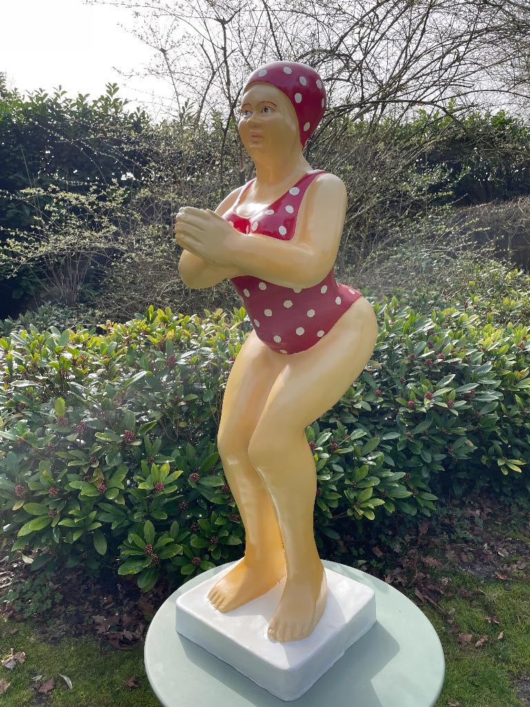 Duikende dame jacuzzi tuin, zwembad, vijver 115cm, Tuin en Terras, Ophalen, Nieuw, Kunststof, Dierenbeeld