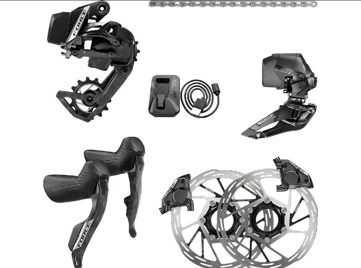 SRAM schakelgroep-set Force eTap AXS E1 2x12, Vélos & Vélomoteurs, Vélos | Vélos de course, Neuf, Enlèvement