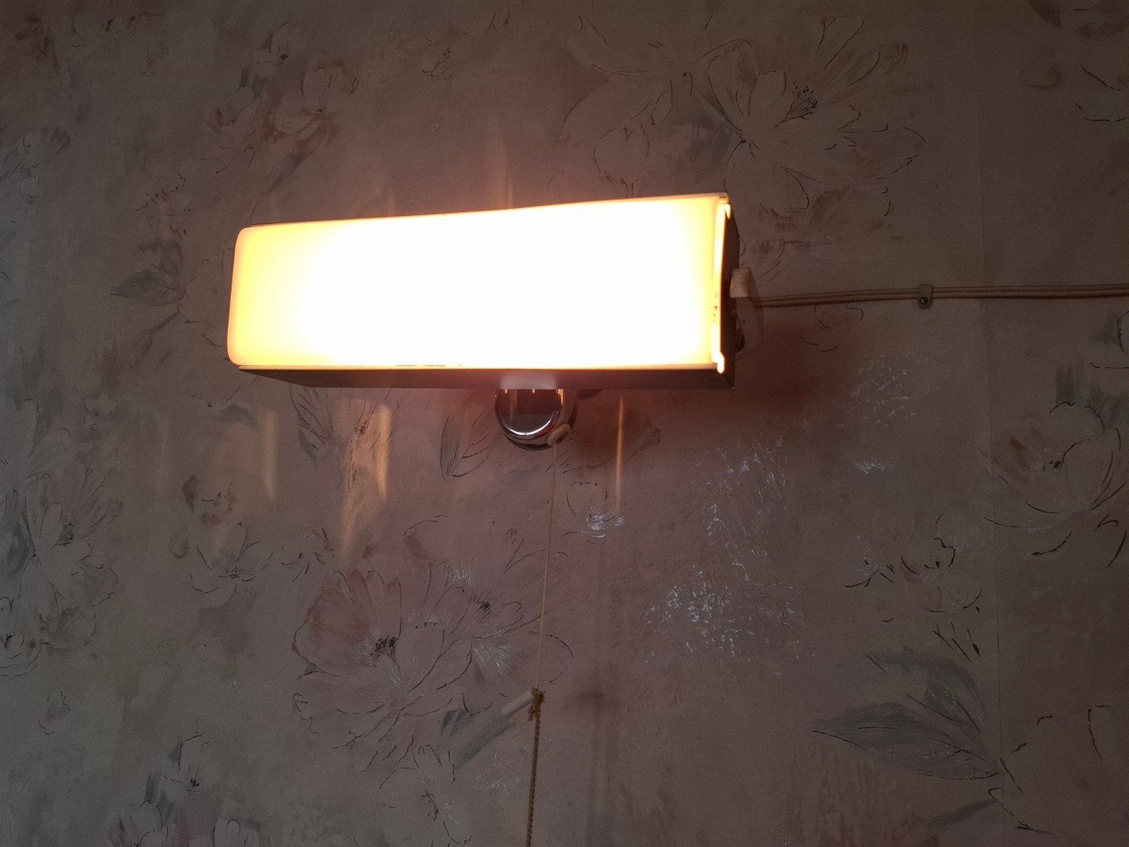 Vintage Mid-Century Wandlamp met trekschakelaar-jaren '60, Enlèvement, Synthétique