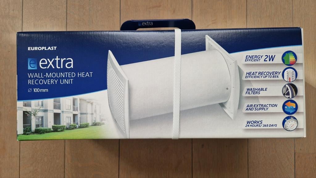 Ventilatie WTW-unit Europlast EER100S met schakelaar- NIEUW, Doe-het-zelf en Bouw, Ventilatie en Afzuiging, Ophalen