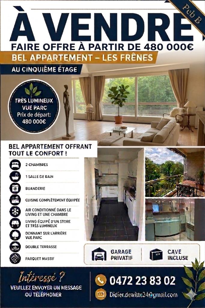 Superbe appartement avenue de free uccle à vendre voir photo, Immo, Huizen en Appartementen te koop, Brussel, Appartement, B