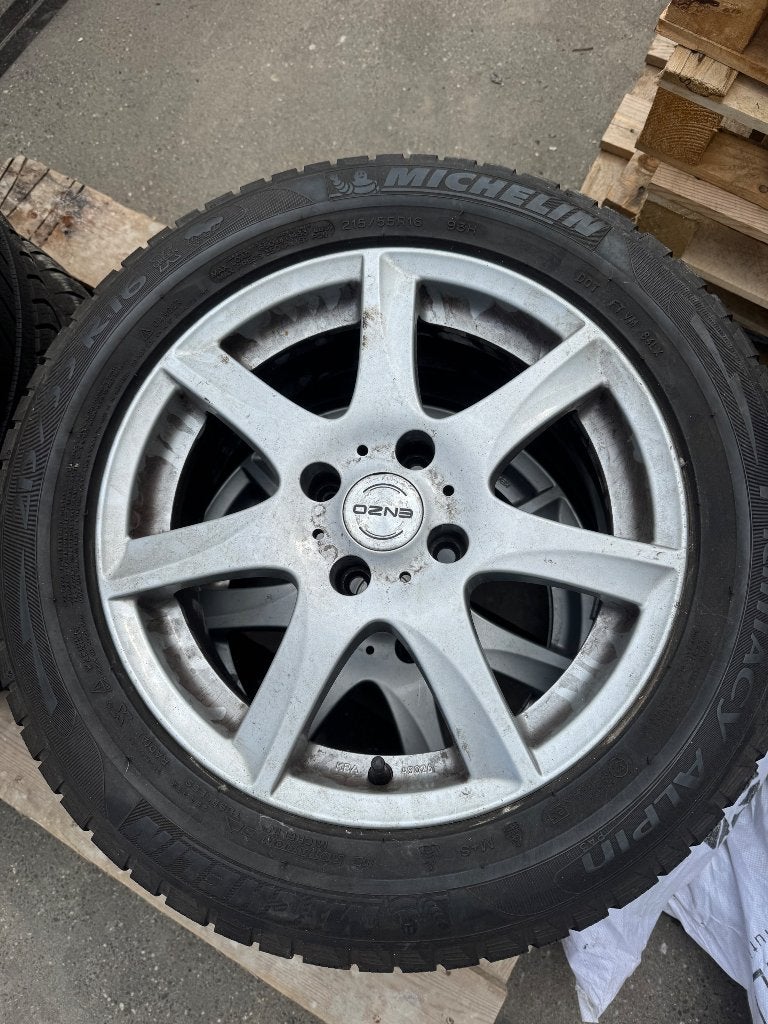4 Michelin winterbanden op aluminium velgen – 16 inch, Auto-onderdelen, Ophalen, Velg(en), 16 inch, Winterbanden