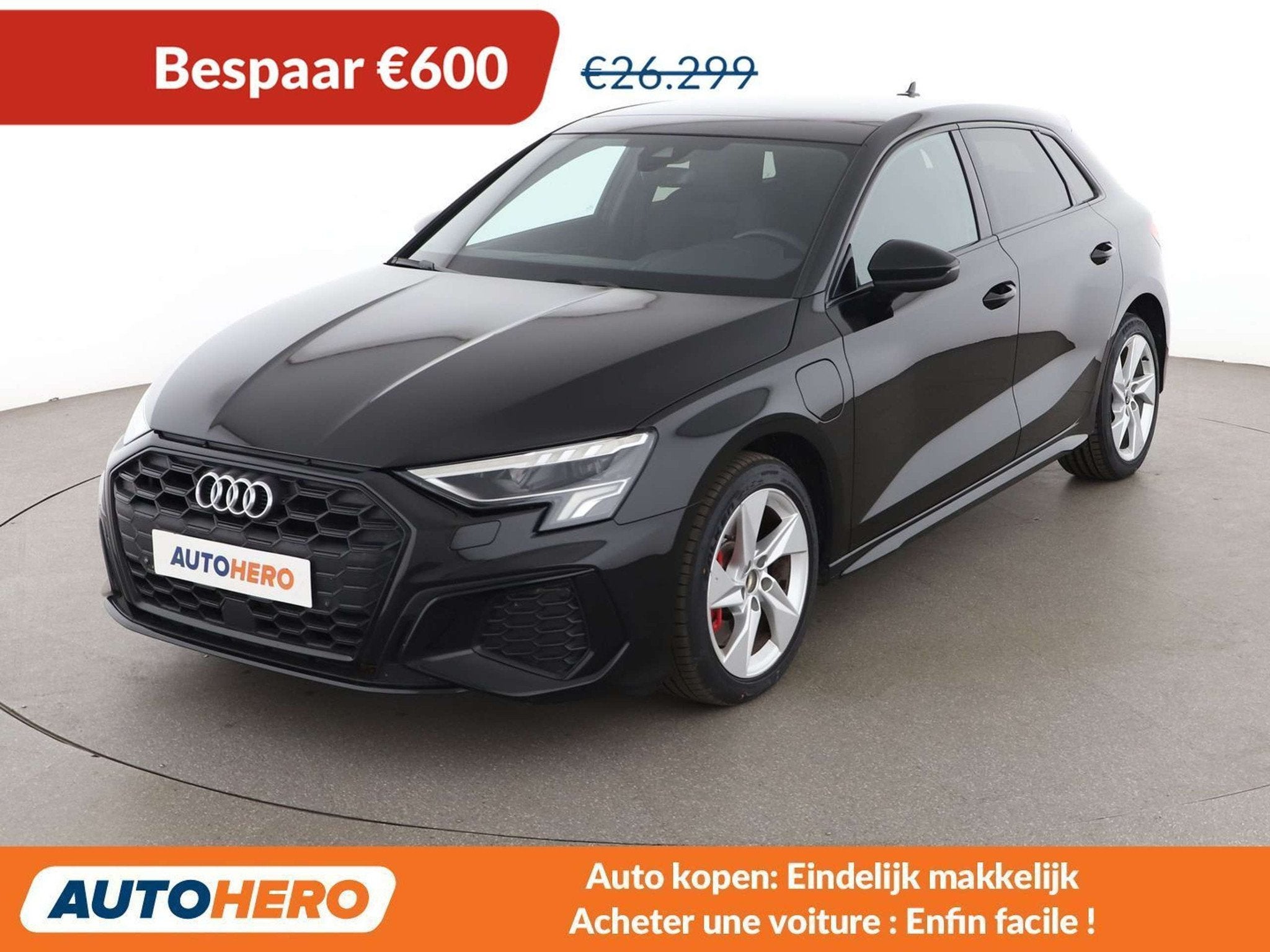 Audi A3 45 TFSIe S line (bj 2021, automaat), Auto's, 245 pk, Gebruikt, Zwart, 31 g/km