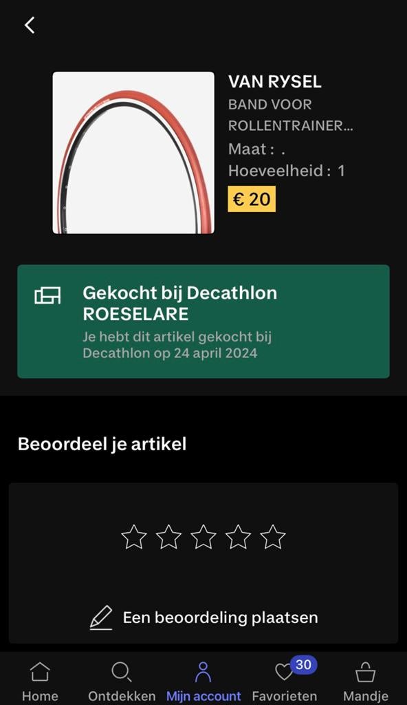 Band voor rollentrainer, Sport en Fitness, Wielrennen, Ophalen of Verzenden, Nieuw