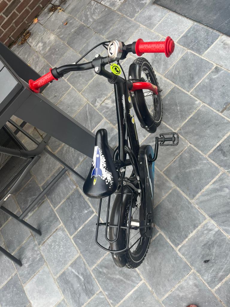 Velo enfant 14 pouces petite roue et barre de maintient, Vélos & Vélomoteurs, Enlèvement, Utilisé, Moins de 16 pouces, Stabilisateurs