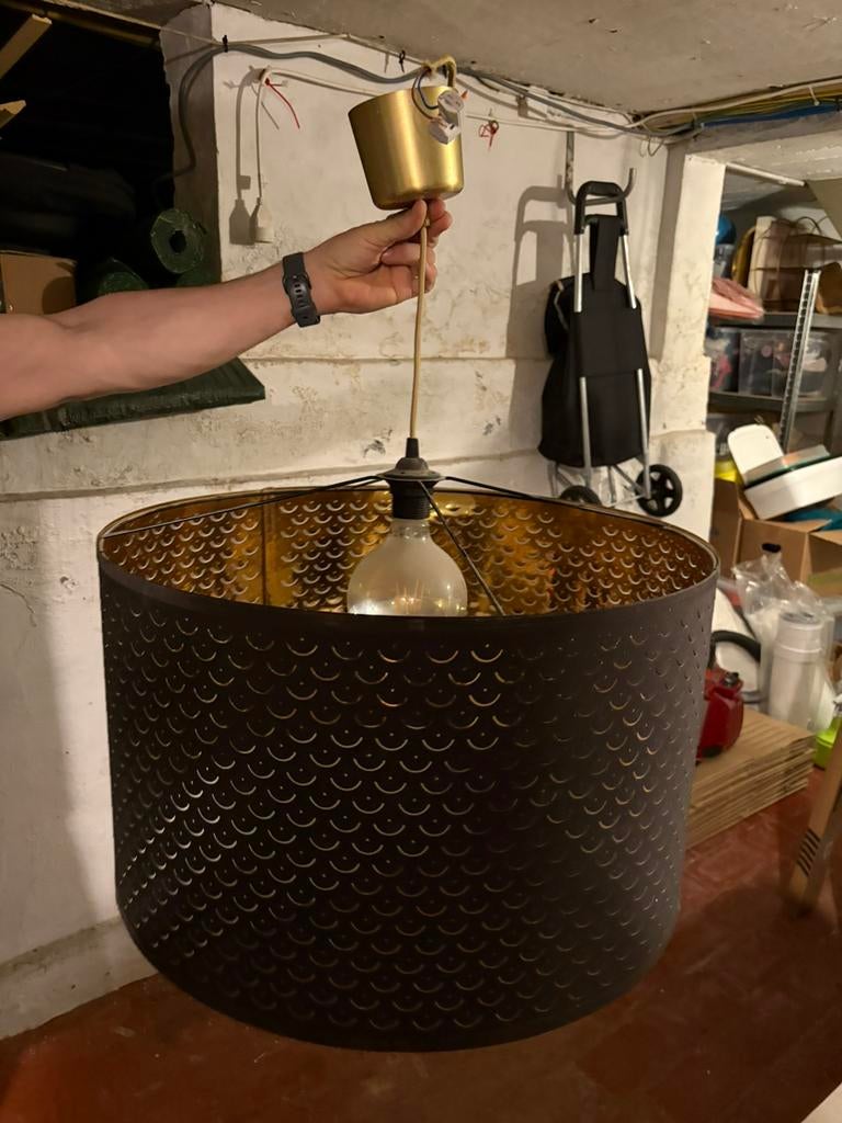 Lampenkap Zwart/goud, Ophalen, Zo goed als nieuw, Zwart