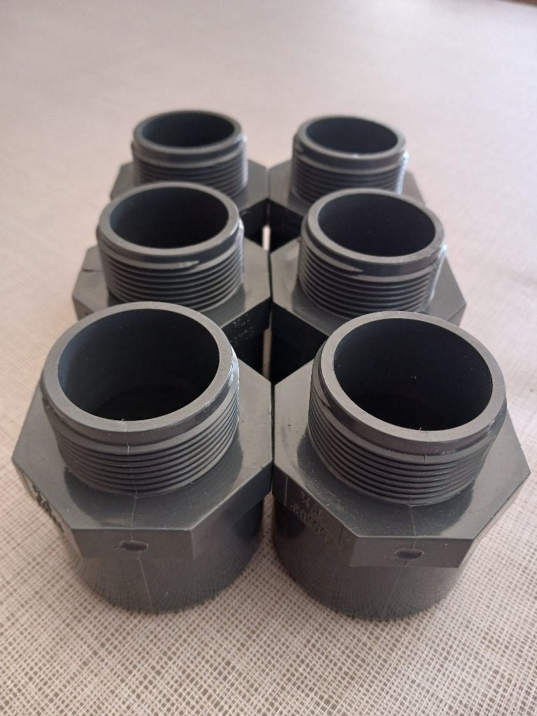 PVC drukbestendig puntstuk 50/63mm x 1 1/2" (NIEUW), Doe-het-zelf en Bouw, Overige typen, Nieuw, Ophalen of Verzenden, Minder dan 2 meter