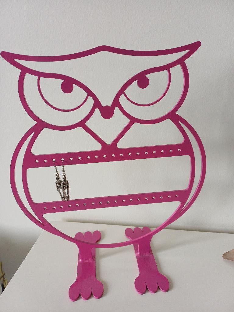 juwelenboom, kettinghanger in de vorm van een uil, Ophalen of Verzenden, Gebruikt, Roze, Dier
