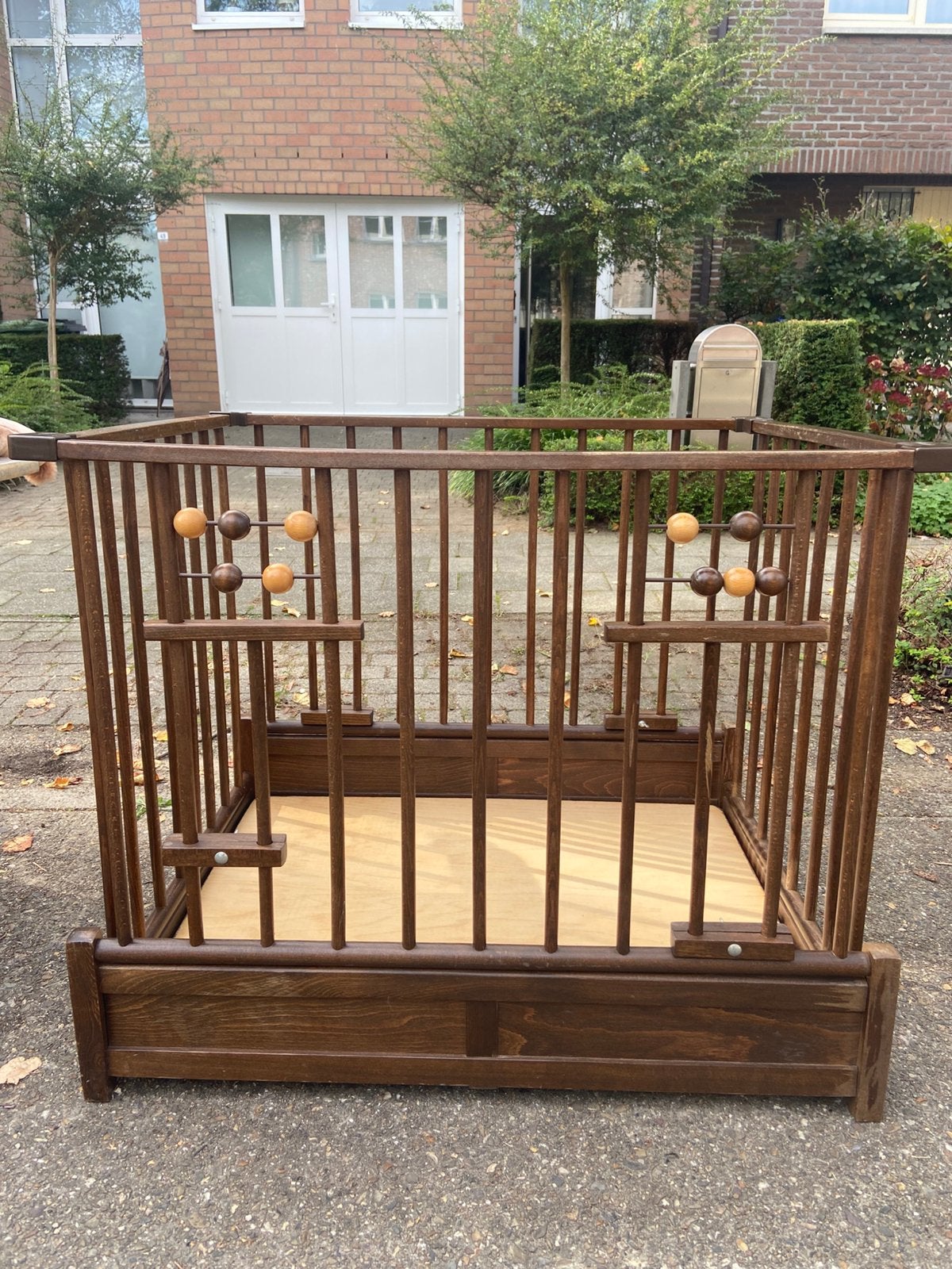 Vintage houten box, Kinderen en Baby's, Ophalen, Gebruikt, Rechthoekig, In hoogte verstelbaar