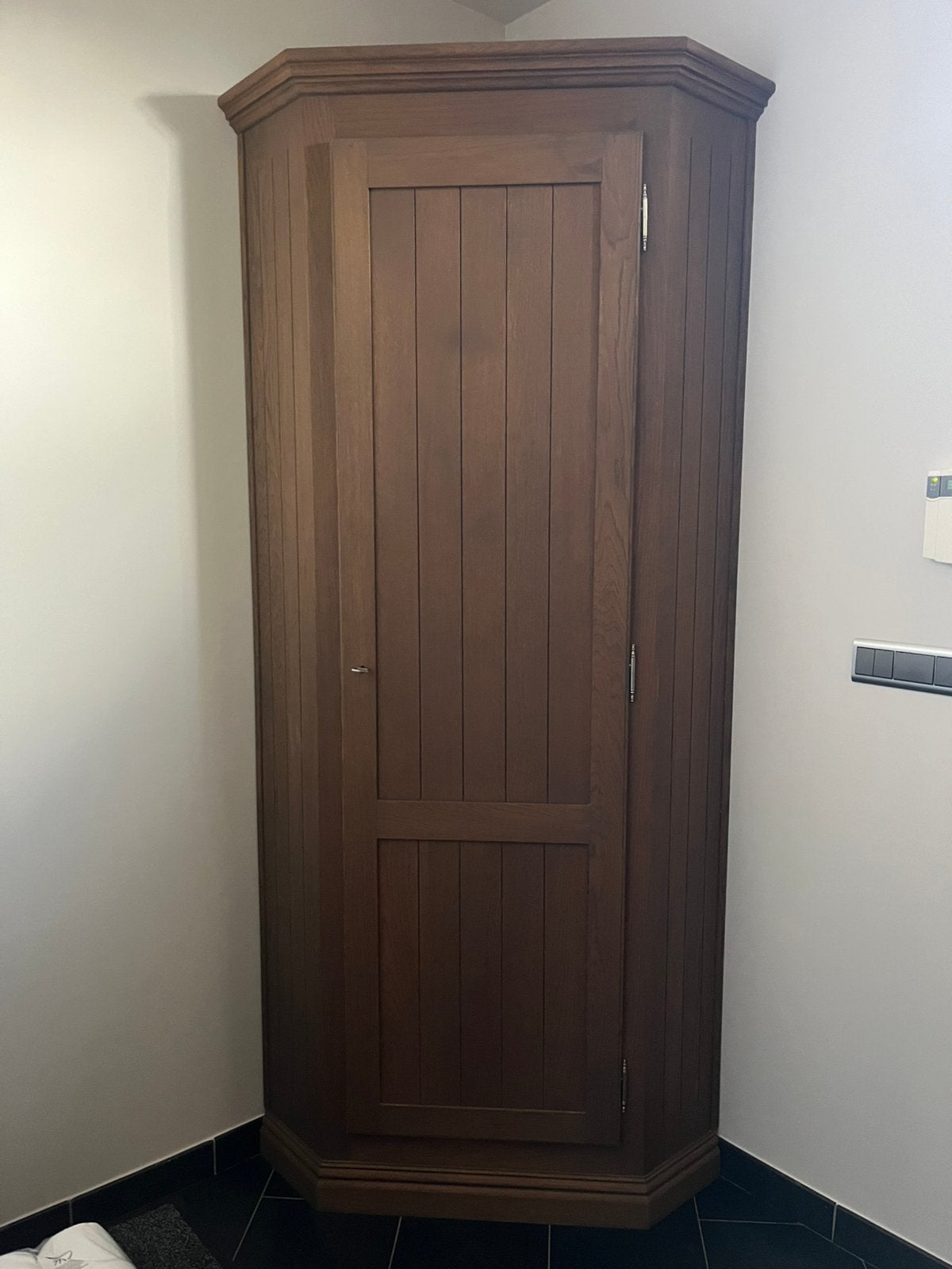 Eiken vestiaire hoekkast, Huis en Inrichting, Kasten | Vitrinekasten, Ophalen, Met deur(en), 200 cm of meer, Eikenhout