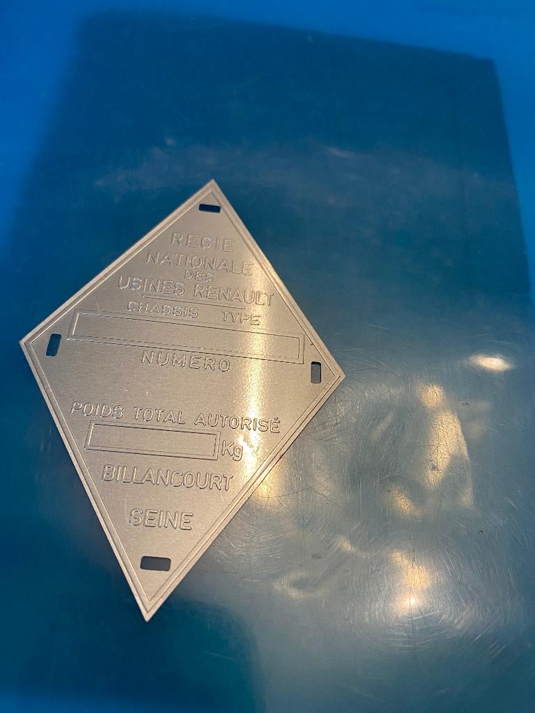 Plaque de châssis vierge pour Renault, Enlèvement ou Envoi
