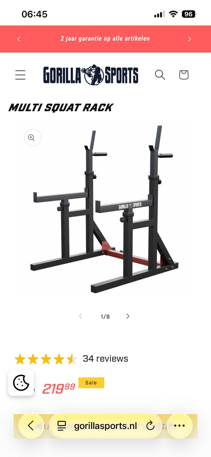 Squat rack, verstelbaar eventueel met bank, Ophalen, Zo goed als nieuw