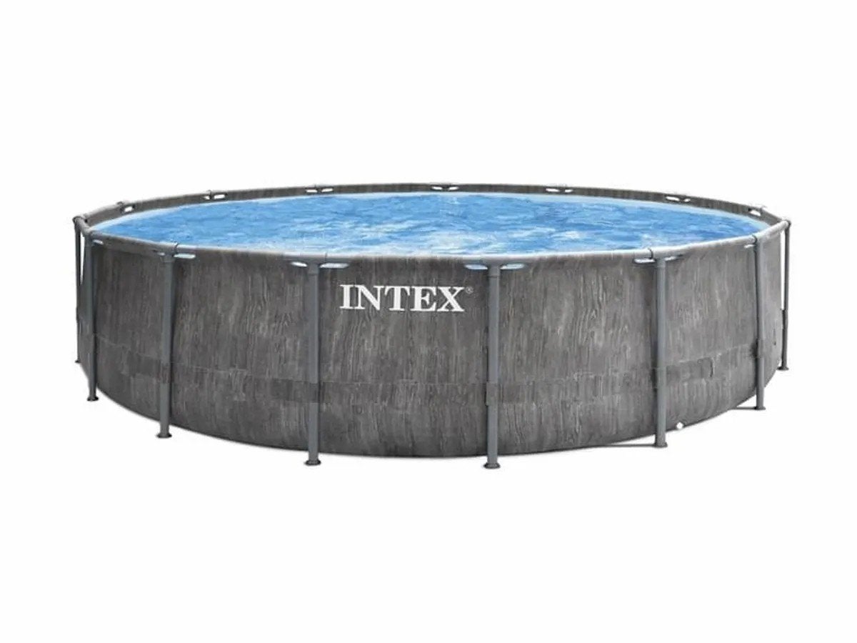 Intex Prism Frame Greywood zwembad 457x122 cm  pomp ladder, Gebruikt, Rond, 300 cm of meer, Ophalen