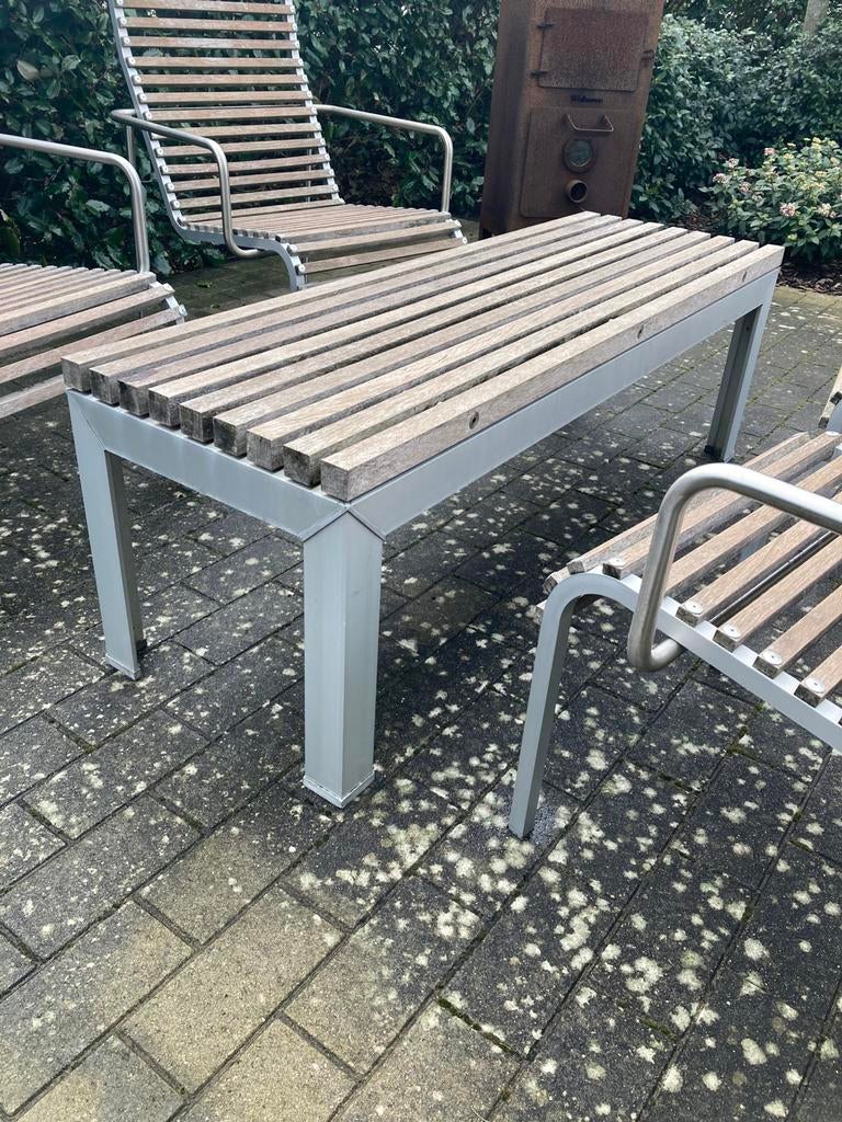 Extremis extempore tafel zitbank 135x45x45, Tuin en Terras, Ophalen, Zo goed als nieuw