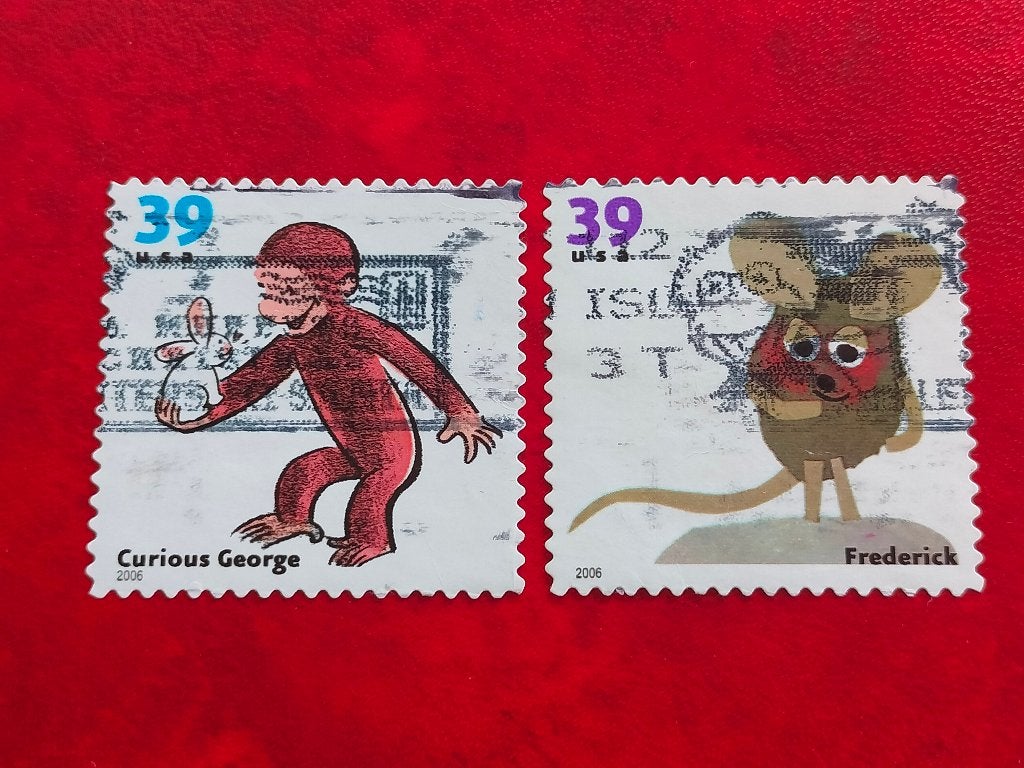 USA 2006 - dieren uit de kinderliteratuur, aap, muis, Verzenden, Gestempeld, Noord-Amerika