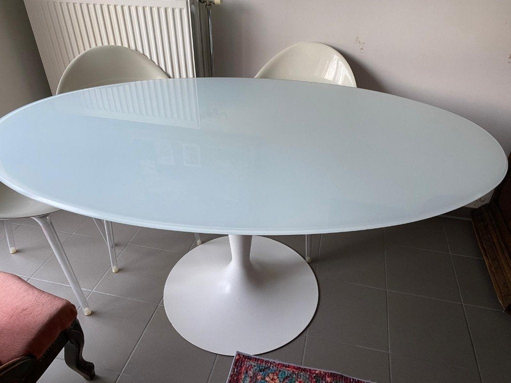 Kartell tafel met 4 stoelen design gebruikte staat, Antiquités & Art, Verre, Table, 80 cm, Signé