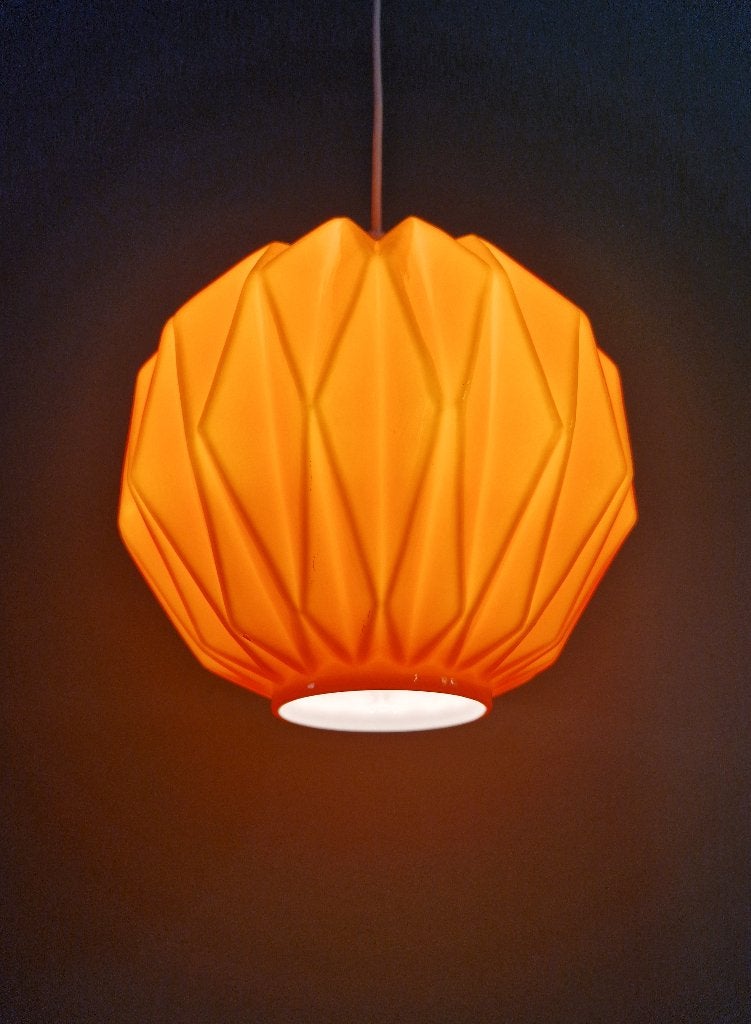 Suspension vintage en opaline orange, 1970, Enlèvement ou Envoi