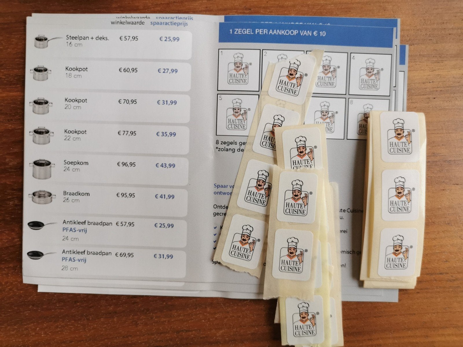 Zegeltjes Delhaize Wout Bru Haute Cuisine prijs/zegel, Ophalen of Verzenden