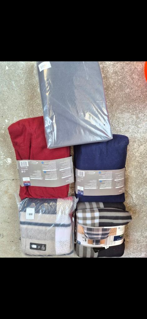 2 fleece bedlinnen,3 fleece hoeslakens NIEUW 1persoonsbed, Ophalen, Blauw