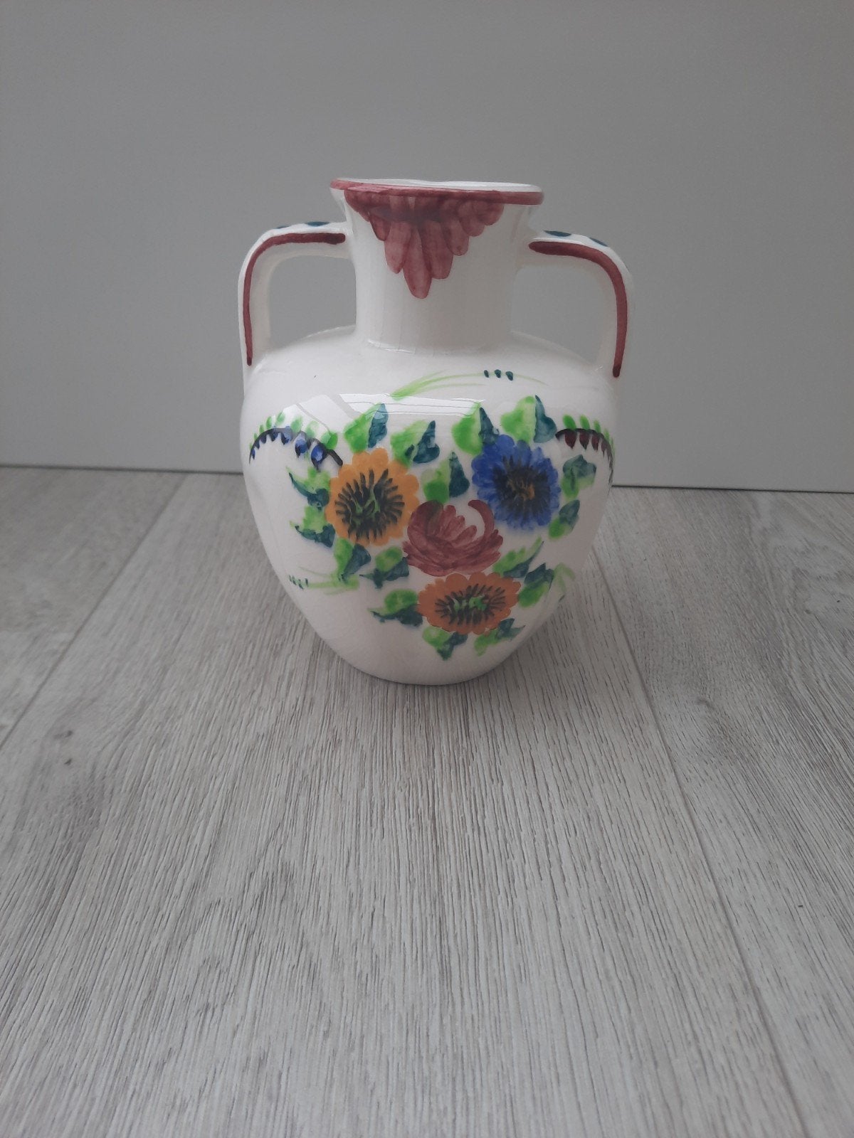 Vintage Italiaanse Keramische Vaas – Handgeschilderd –Nr 886, Antiek en Kunst, Antiek | Vazen, Ophalen of Verzenden