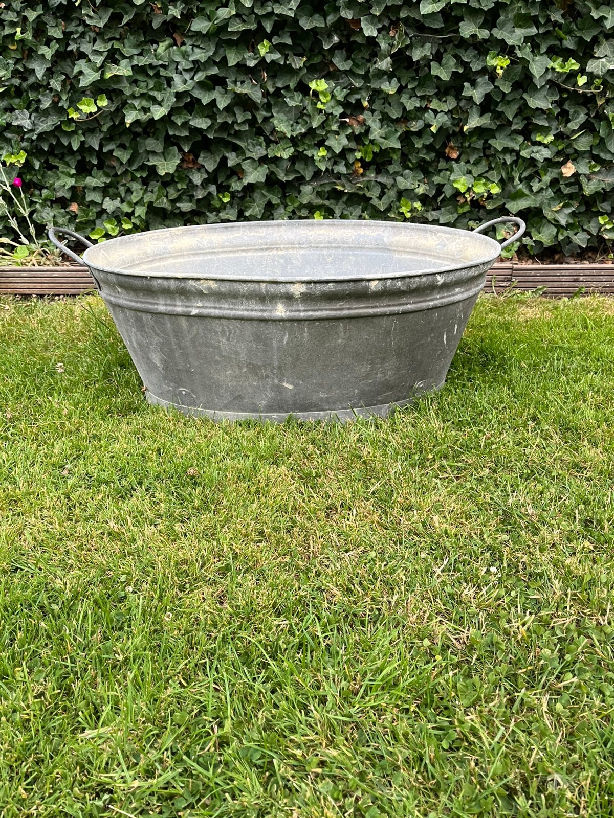 Grote gegalvaniseerde kuip / bloembak, Tuin en Terras, Ophalen, Zo goed als nieuw