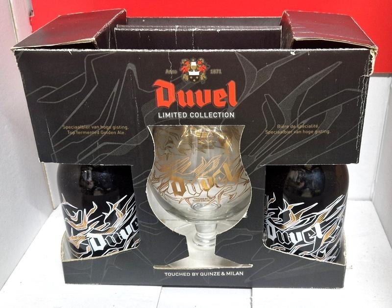 Duvel giftbox 'Quinze & Milan', Ophalen of Verzenden, Bierglas