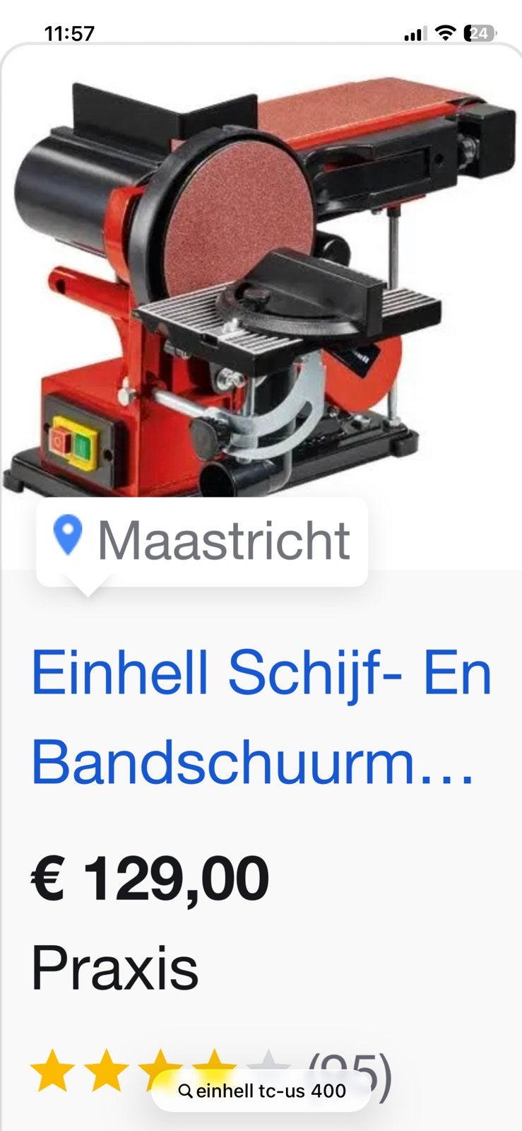Bandschuurmachine - schuurmachine Einhell, Ophalen of Verzenden, Nieuw, Bandschuurmachine