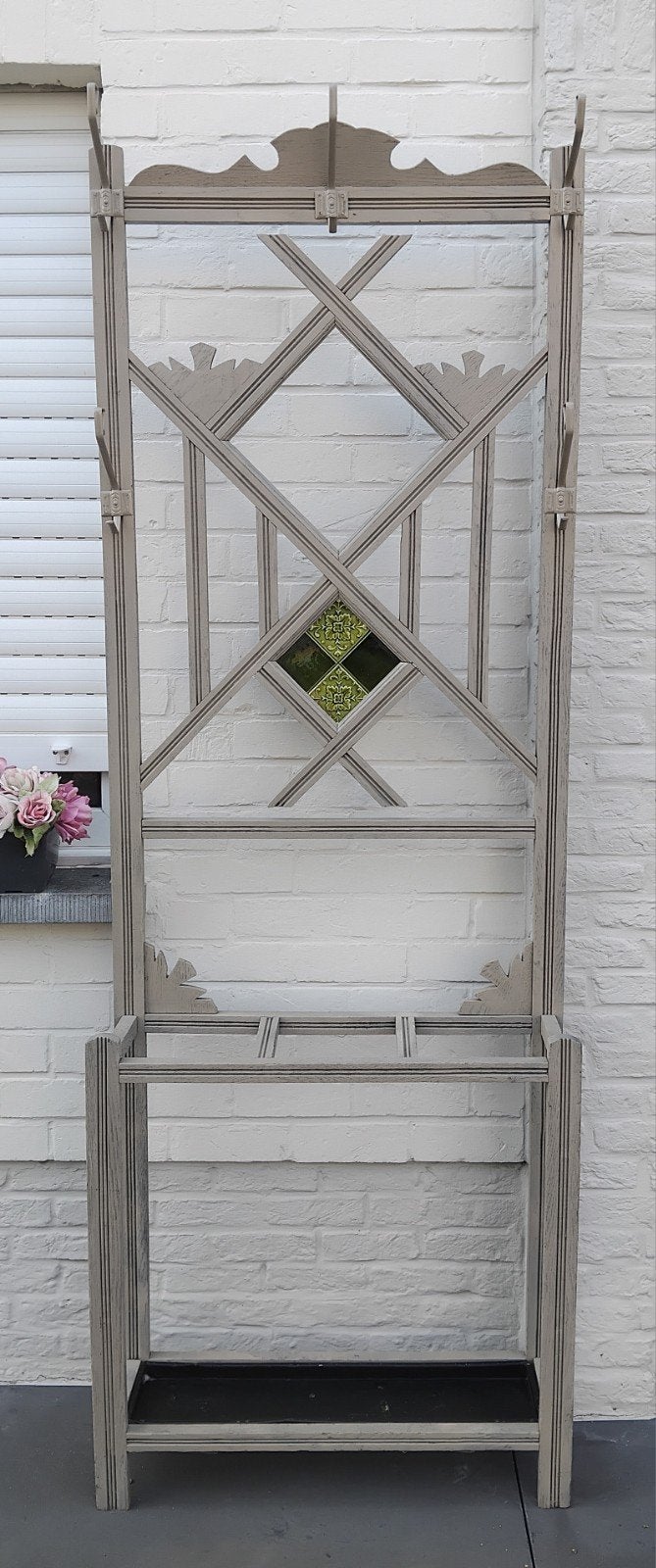 Meuble de hall vintage et porte-manteau unique avec porte-pa, Enlèvement, Bois