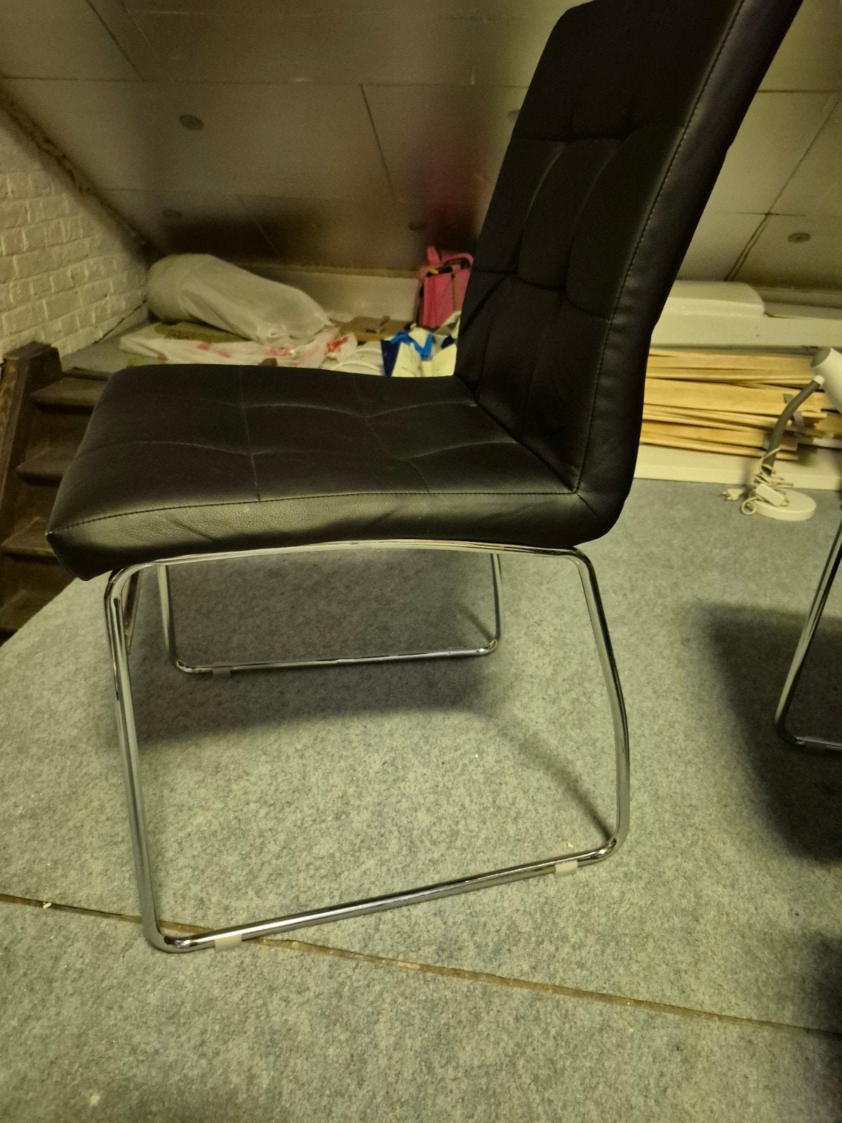 chaises, Enlèvement, Noir, Cuir