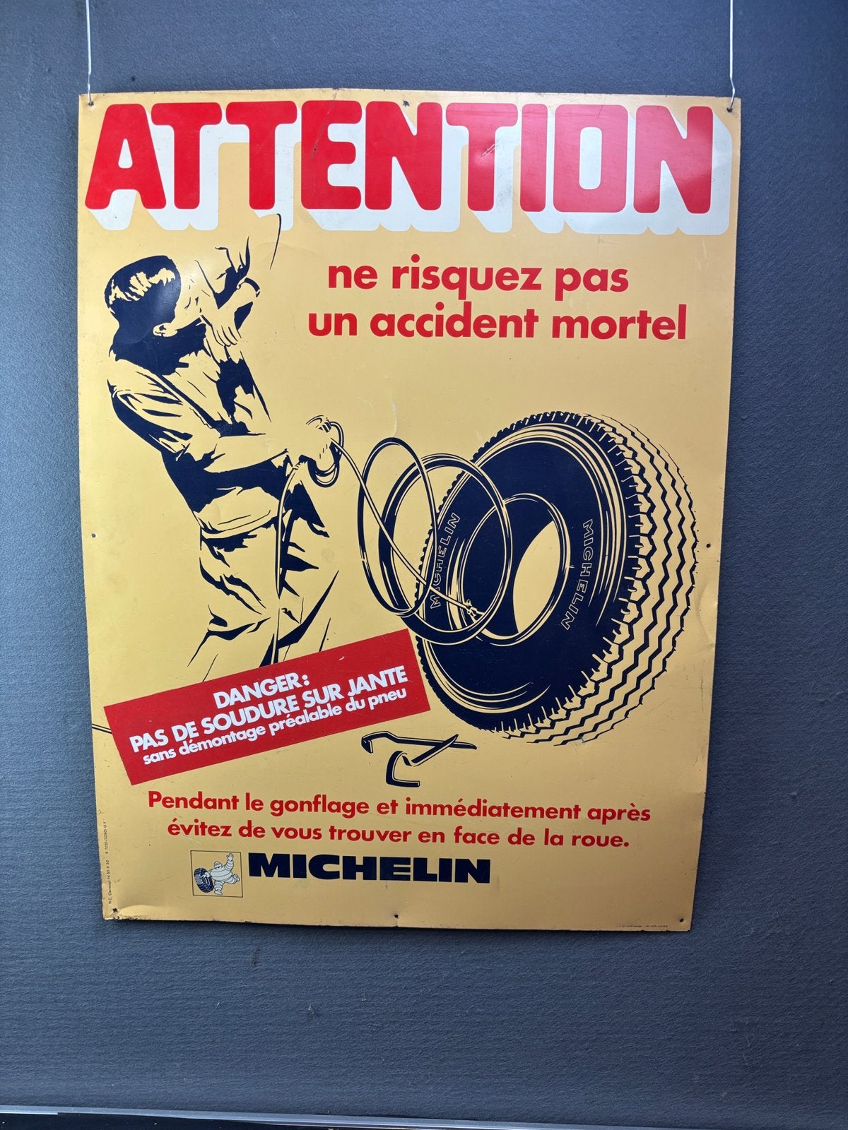 Michelin Bibendum blikken reclamebord, Enlèvement ou Envoi, Comme neuf, Panneau publicitaire
