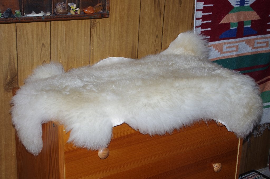 Wit schapenvacht uit Polen, Huis en Inrichting, 90 cm, Wit, Ophalen of Verzenden, Zo goed als nieuw