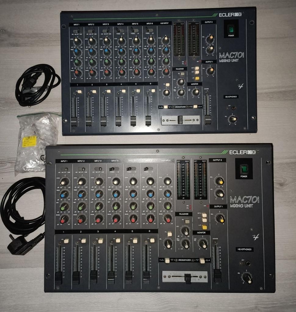 2 Tables de Mixage Ecler Mac 70i + Faders de remplacement, Enlèvement, Utilisé