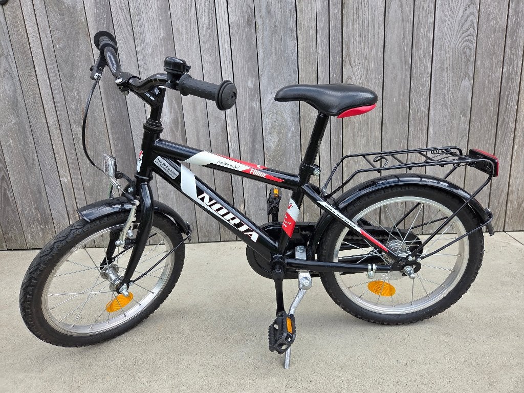 Norta 16" kinderfiets (torpedo + meegeleverde zijwielen), Stabilisateurs, Frein à rétropédalage, Enlèvement, Norta