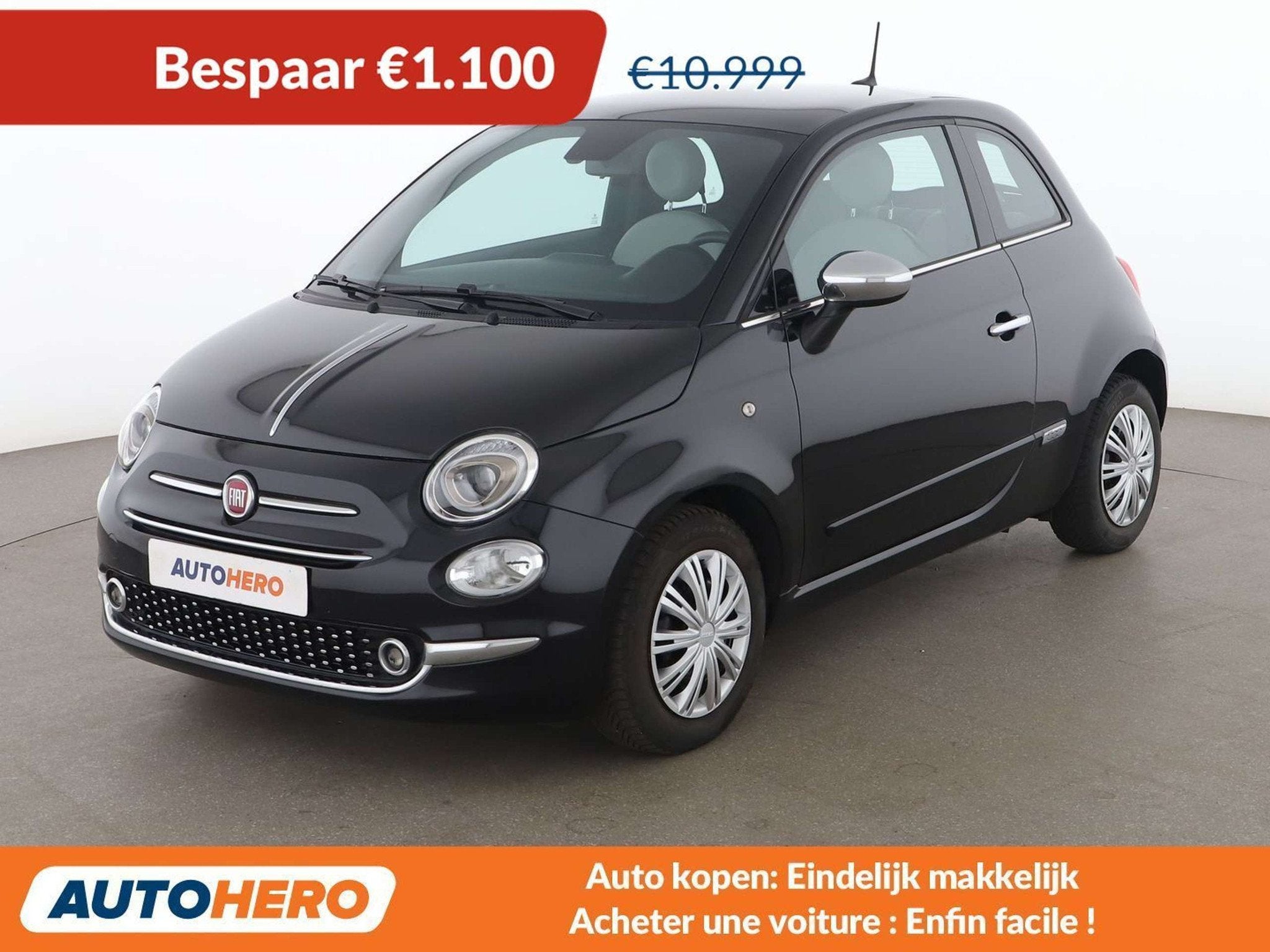Fiat 500 1.2 Star (bj 2020), Auto's, Voorwielaandrijving, 4 zetels, Gebruikt, Zwart