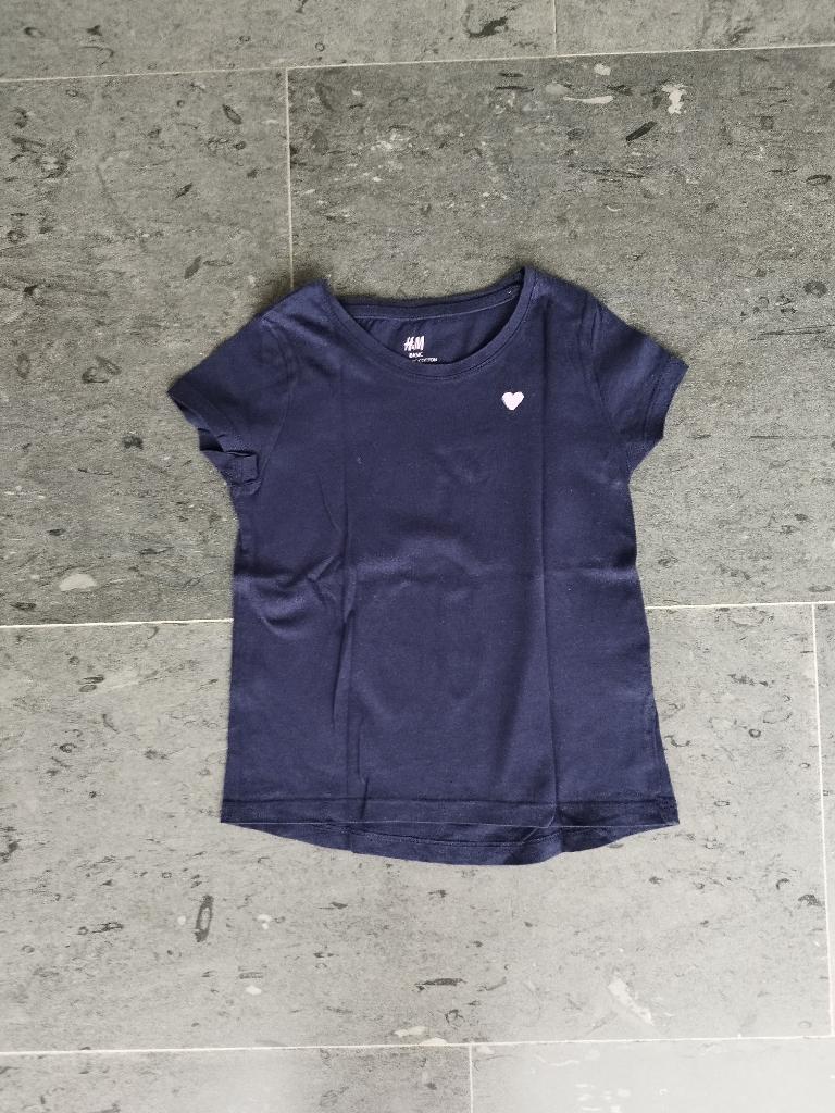 Tshirt donker blauw maat 98 - 104, Kinderen en Baby's, Kinderkleding | Maat 98, Gebruikt, Meisje, H&M, Ophalen of Verzenden