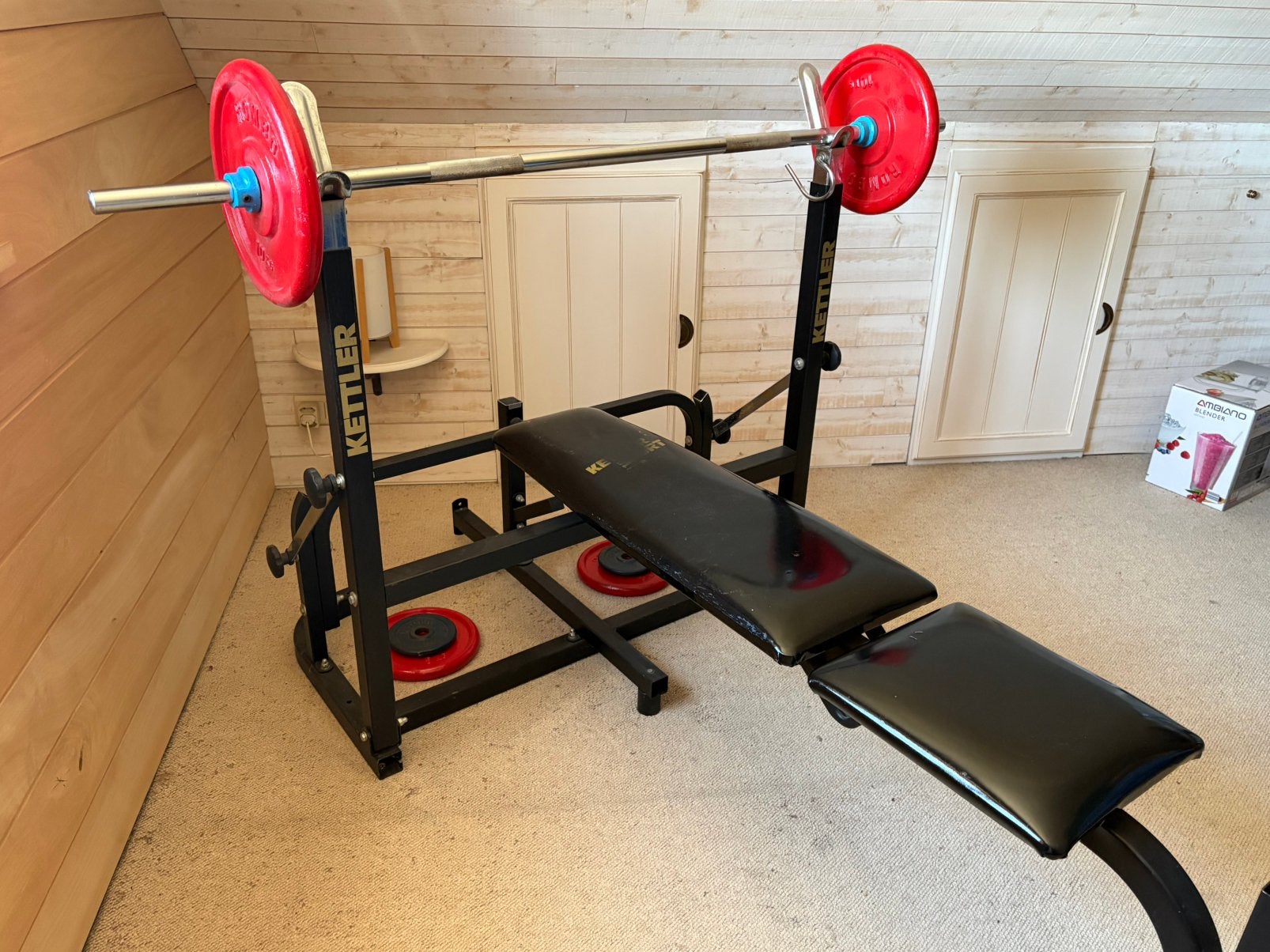 Banc de musculation avec haltères, de marque Kettler, Enlèvement, Utilisé