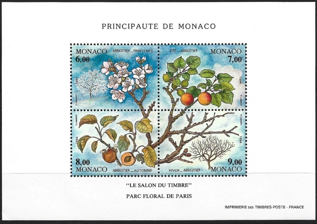 MONACO 1994 4 Seizoenen Blokje, Michel: B-65, Postfris., Verzenden, Postfris, Dier of Natuur