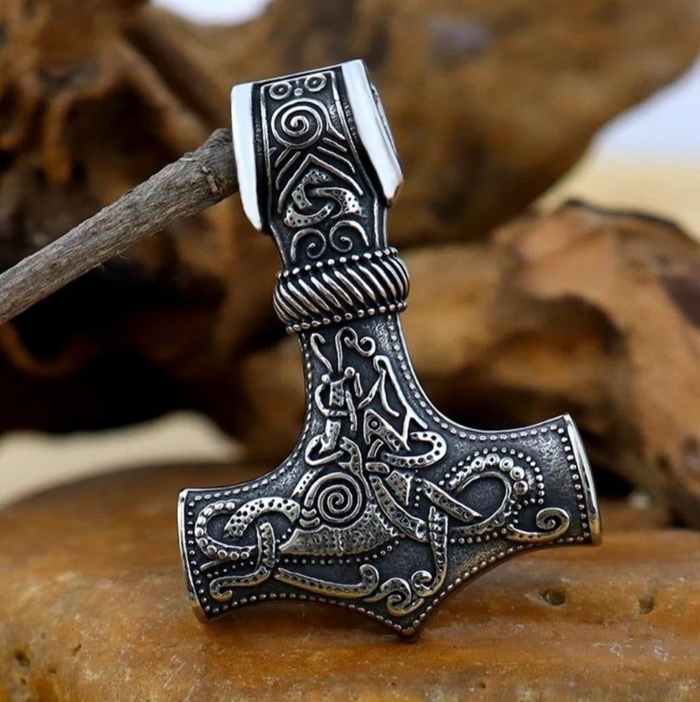 Viking hanger Mjölnir Hamer - 925 zilver, Verzenden, Nieuw, Kruis of Symbool, Zilver