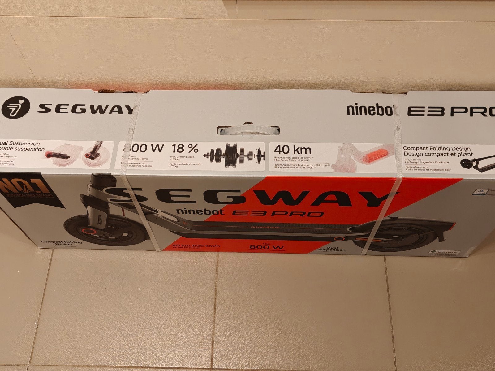 Segway Ninebot E3 Pro, Vélos & Vélomoteurs, Enlèvement ou Envoi, Neuf, Step électrique (E-scooter), Segway-Ninebot E3 pro