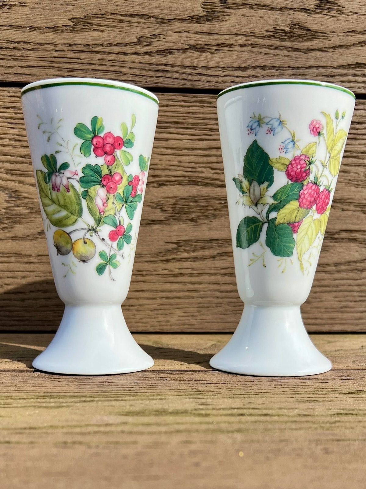 Duo 2 tasses mazagran vintage en porcelaine de Limoges baies, Enlèvement ou Envoi