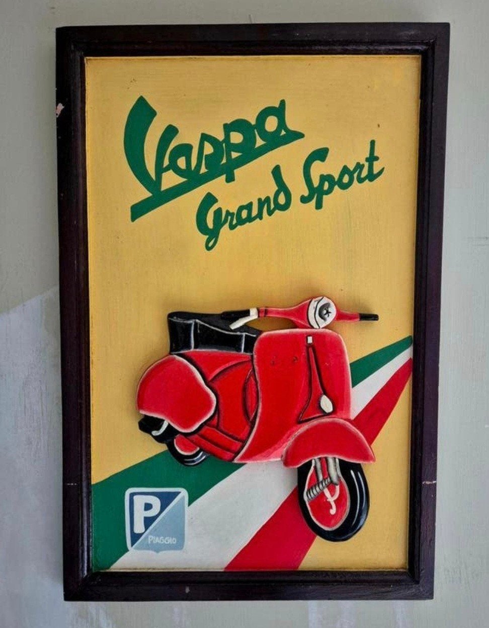 Wandplaat wandbord Vespa Piaggio, Enlèvement