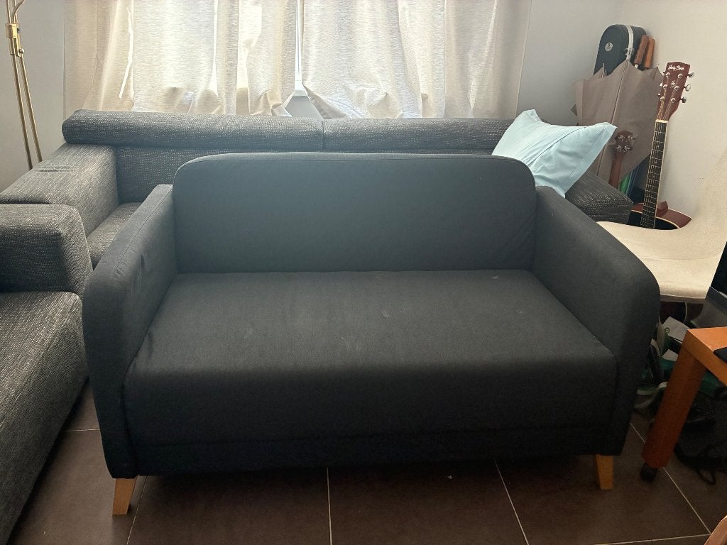 Zwarte zetel IKEA, Ophalen, Hout, 100 tot 125 cm, Tweepersoons