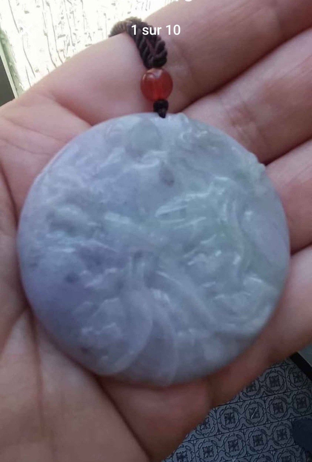 Pendentif en jade naturel avec certificat traçable, Neuf, Pierre ou Minéral, Autres couleurs, Enlèvement
