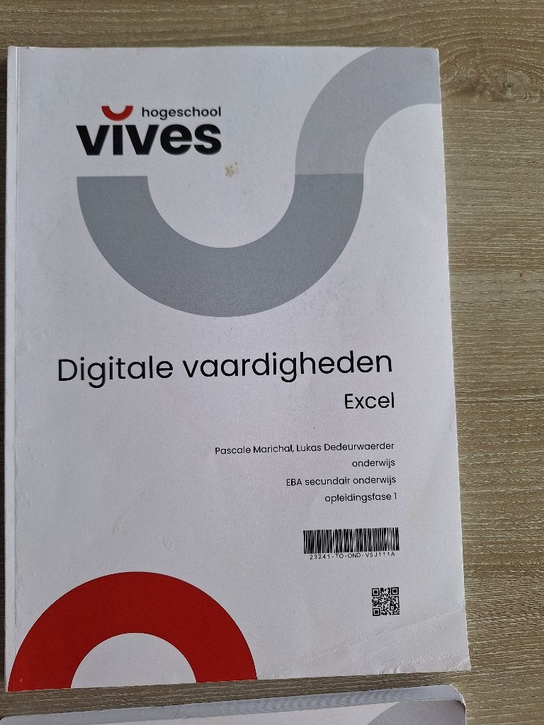 Boek Digitale vaardigheden, Excel, Enlèvement, Comme neuf, Enseignement supérieur professionnel