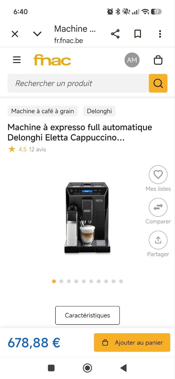 De'Longhi Machine à Expresso automatique Eletta ECAM44.660.B, Electroménager, Neuf, Machine à espresso, Réservoir d'eau amovible