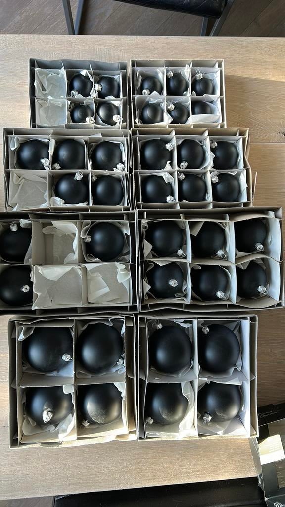 Boules de Noël soufflées à la bouche, noires, en verre, Enlèvement, Comme neuf